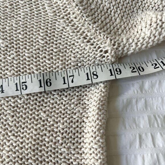 TNA Aritzia Cotton/Linen Loose Knit Sweater XS Cream Prep Coastal Fisherman - Picture 14 of 16